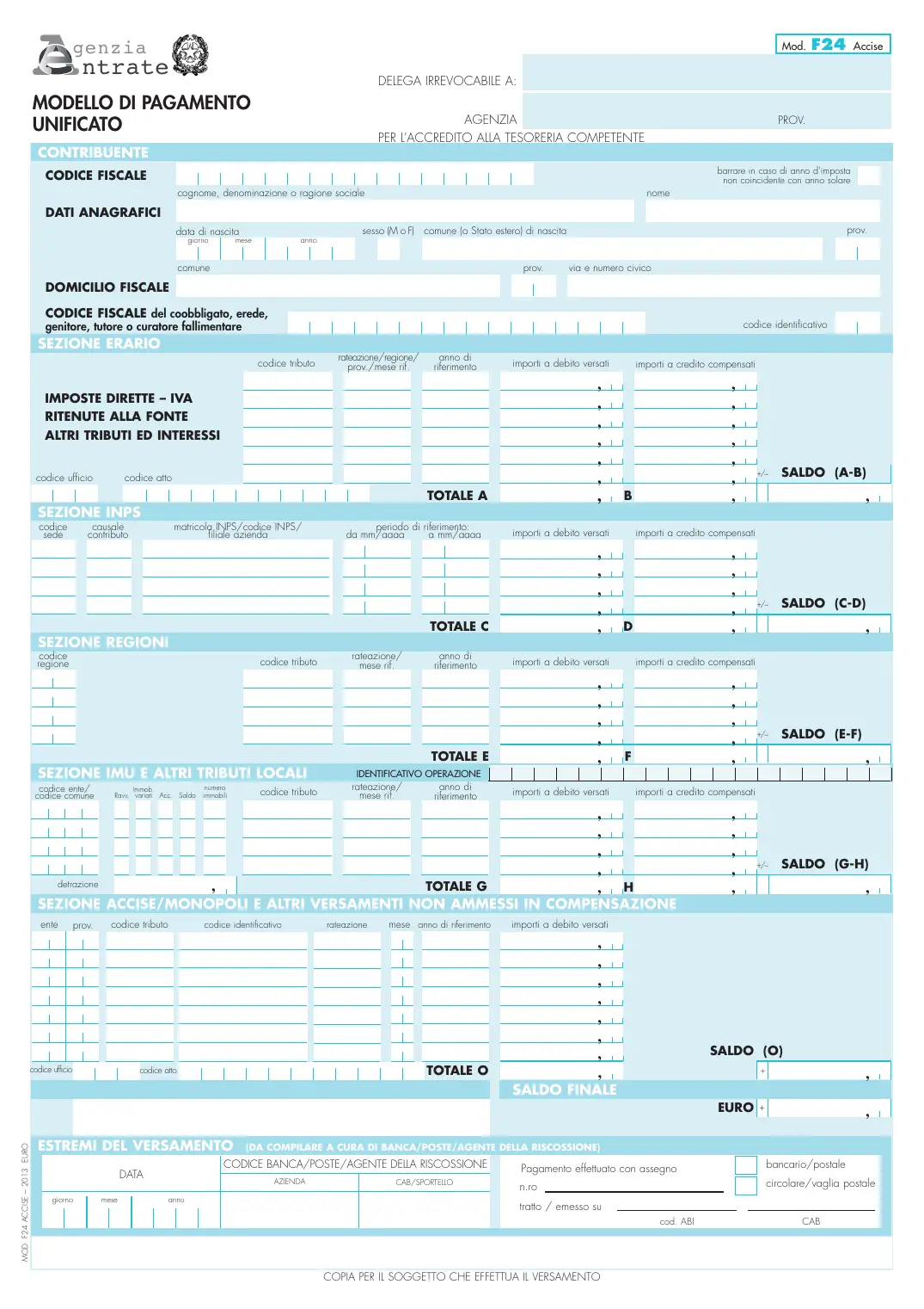 Modello F24 Accise, pagina 3