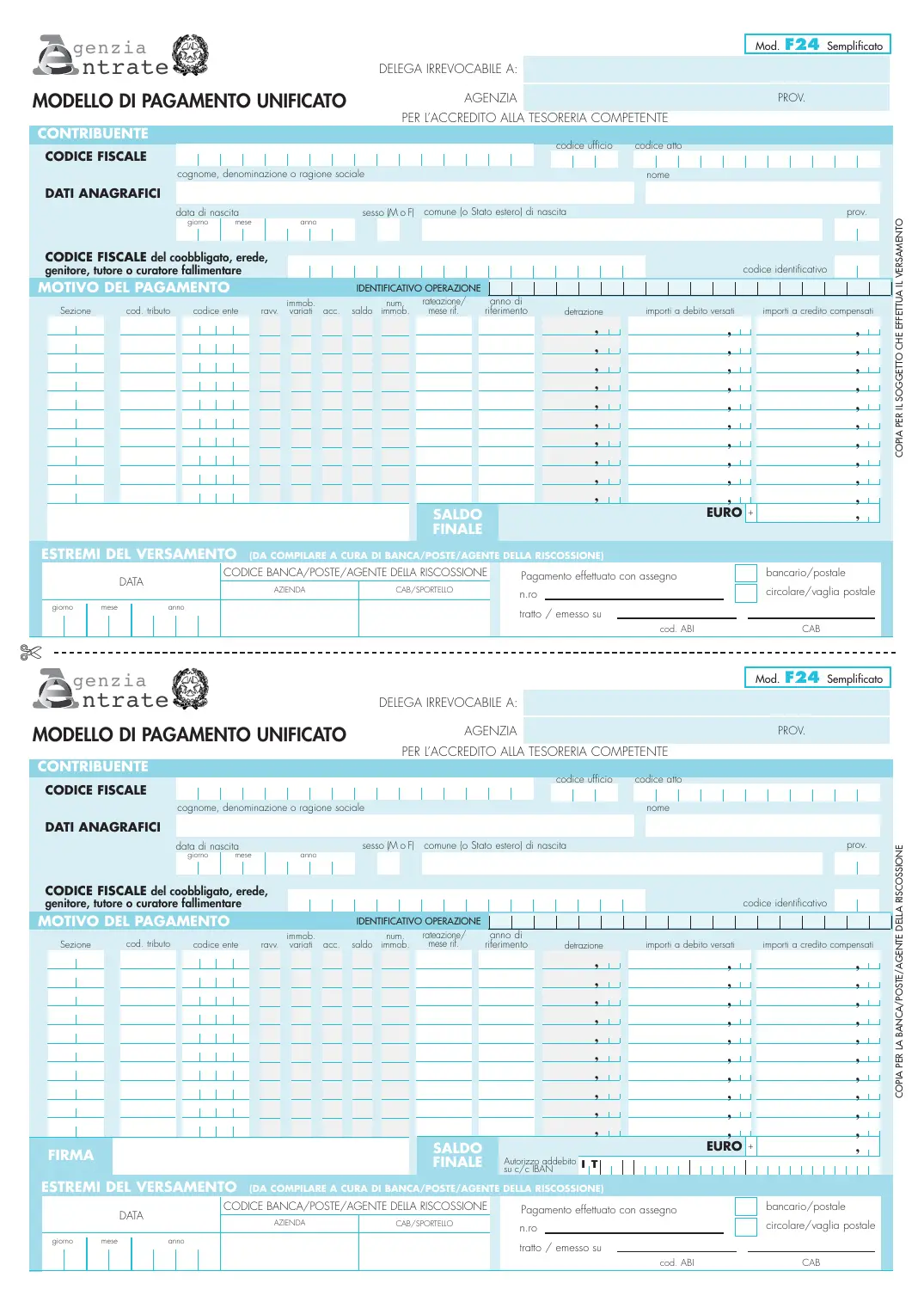 F24 semplificato, pagina 1