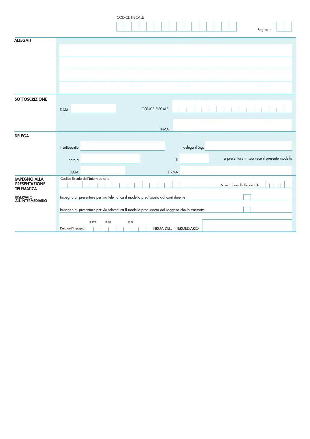 Modello AA5/6 (codice fiscale di enti, associazioni e condomini), pagina 2