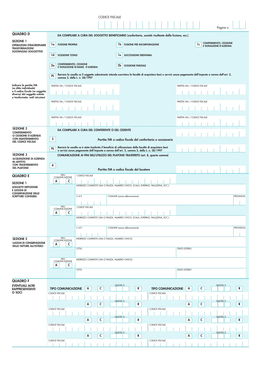 Modello AA7/10 (partita IVA di società, enti e associazioni), pagina 2