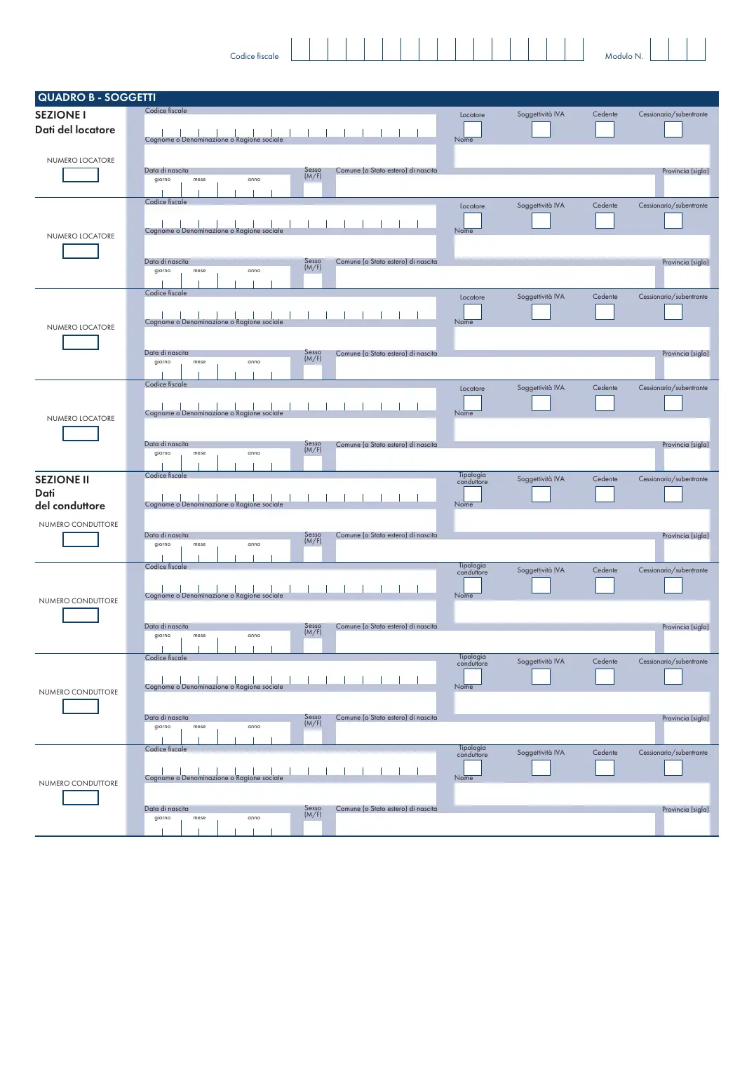 Modello RLI (registrazione locazioni), pagina 2